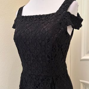 NWT EnFocus black lace dress with cold shoulder details